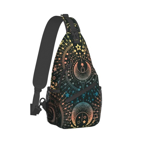 VOOHDDY Magical Astrology Moon Star Magic Sling Bag For Women Men Travel Hiking Backpack Crossbody Shoulder Chest Bags Casual Daypack Sport