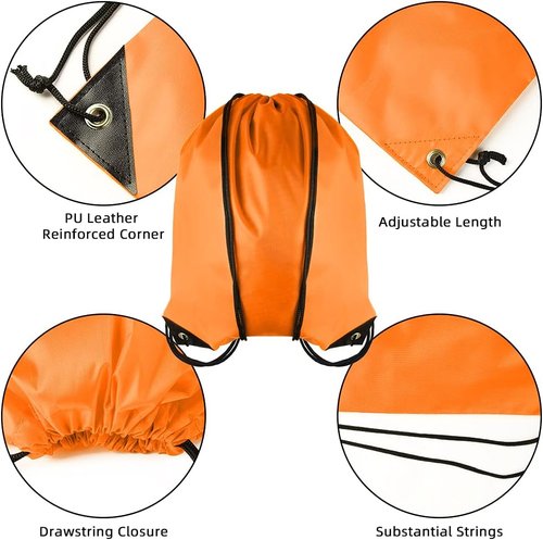GoodtoU Drawstring Backpack - Lightweight Nylon Cinch Bag for Gym, Travel & School | 60 Pcs, 3.0L, 20 Colors