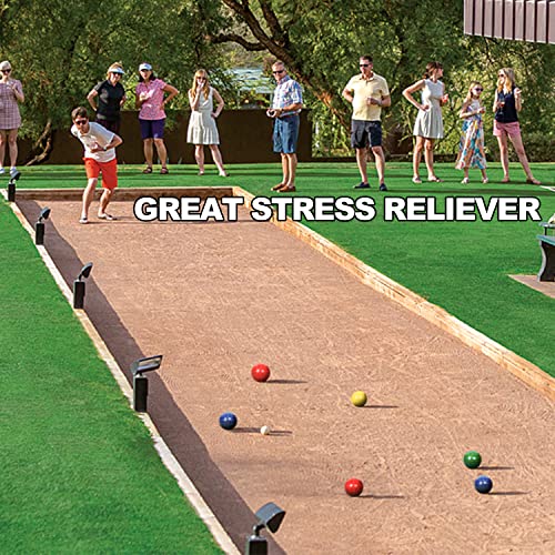VSSAL 107mm Multi-Color Regulation Size Bocce Ball Set - Solid Resin, 8 Balls + Pallino & Carry Bag