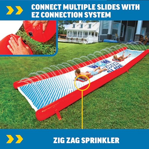 Wow Sports 25ft Inflatable Water Slide with Zigzag Sprinklers & Sleds