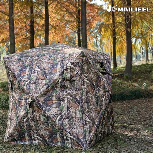 JOMAILIEEL 360° See-Through Pop Up Hunting Blind for 3-4 People