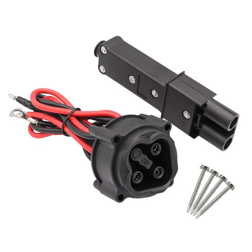 FIXHAWK 48V MAC DC Charger Plug & Powerwise Receptacle,Suitable for Yamaha Electric G19 G22 Model,Replace OEM# JR1-H235A-00 JW2-H6181-02
