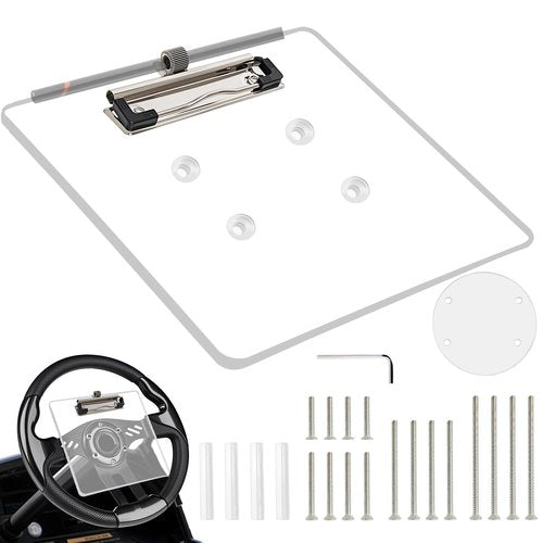 MOSNAI Golf Cart Steering Wheel Scorecard Holder with Pencil Holder & Clip Fit for Club Car DS & Precedent EZGO TXT & RXV Yamaha Golf Carts