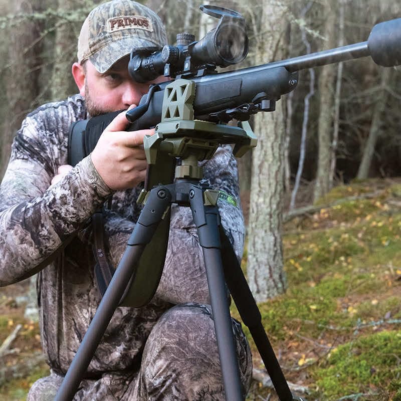 Primos Hunting Edge Aluminum Tripod Shooting Stick - Lightweight, Adjustable Support with 360° Panning