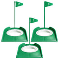 FINGER TEN Golf Putting Cup with Numbered Flag Design 3 Pack, Durable Plastic Practice Cups Golf Training Aids, Lightweight Easy to Carry for Office Backyard Indoor Outdoor (Green-3 Pack)