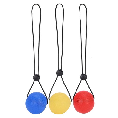 3 Pieces Secure Stress Balls on a String, Climbing Ball Hand Training Device, Hand Exercise Strengthening Rehabilitation