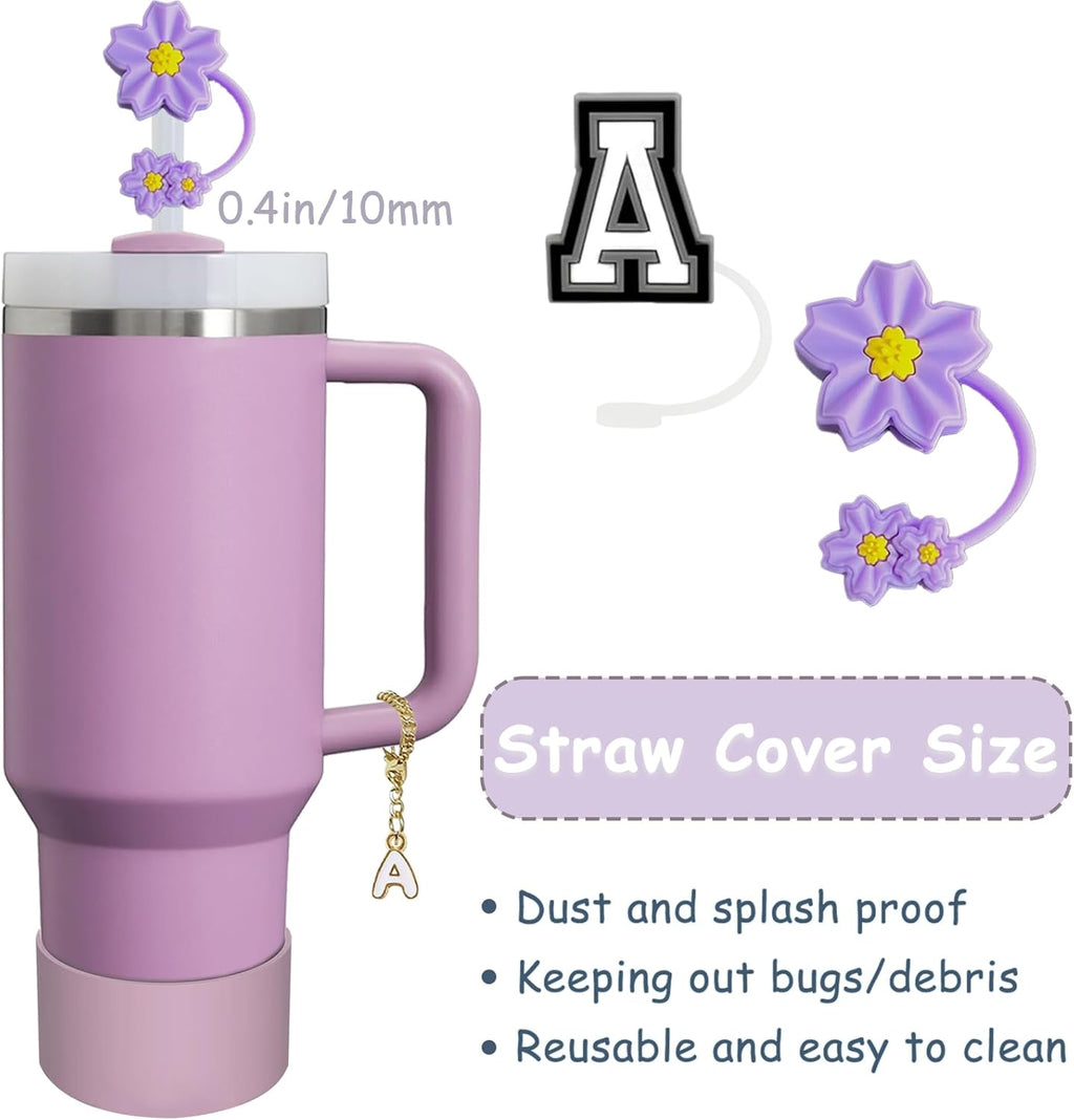 Stanley Cup Accessories Set - 2 Straw Covers, Spill-Proof Stopper & Handle Charm for 40/30 Oz Tumblers