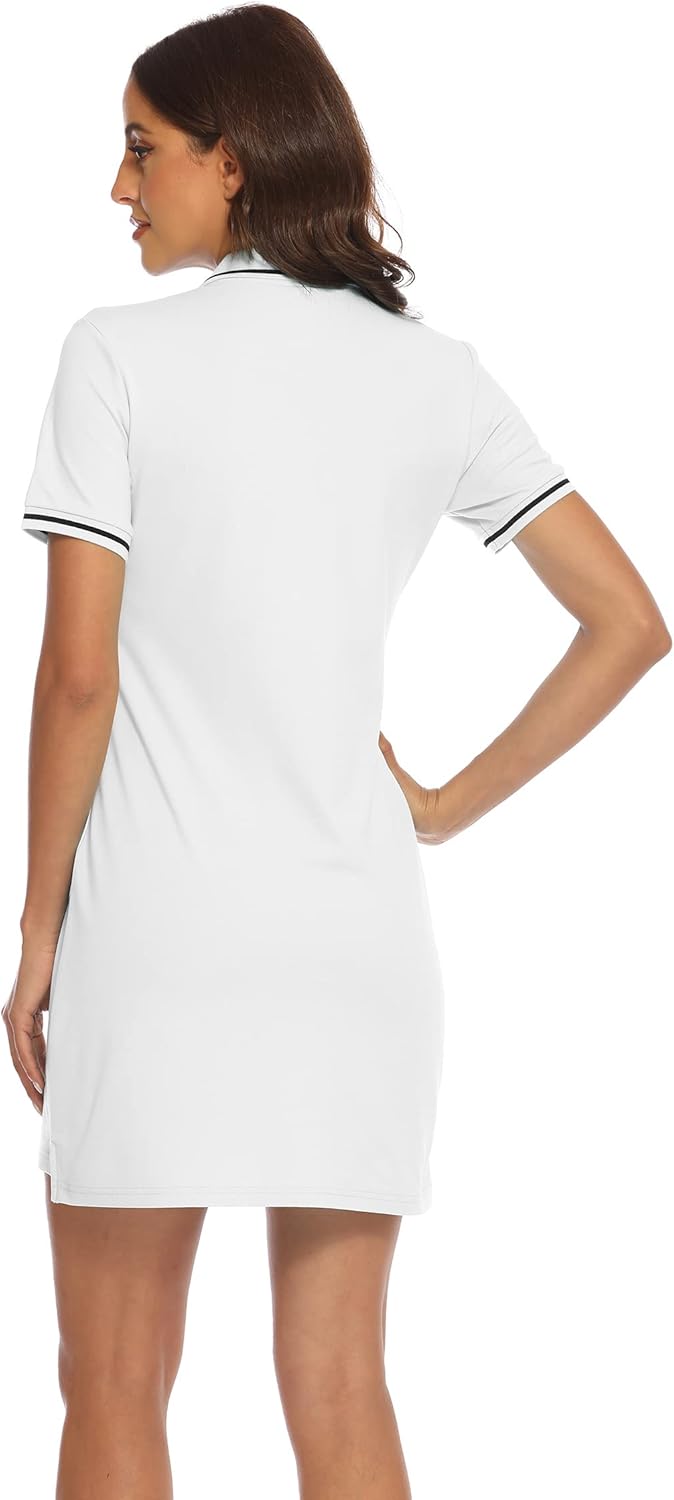YSENTO Tennis Dress for Women - Short Sleeve Activewear with UPF 50+ Protection | Stylish Golf Dress