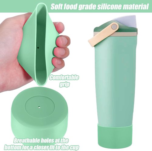 Mity Rain Protective Silicone Boots for Owala 30oz & 40oz FreeSip Sway Bottles - Sage Green, Enhances Stability & Prevents Scratches