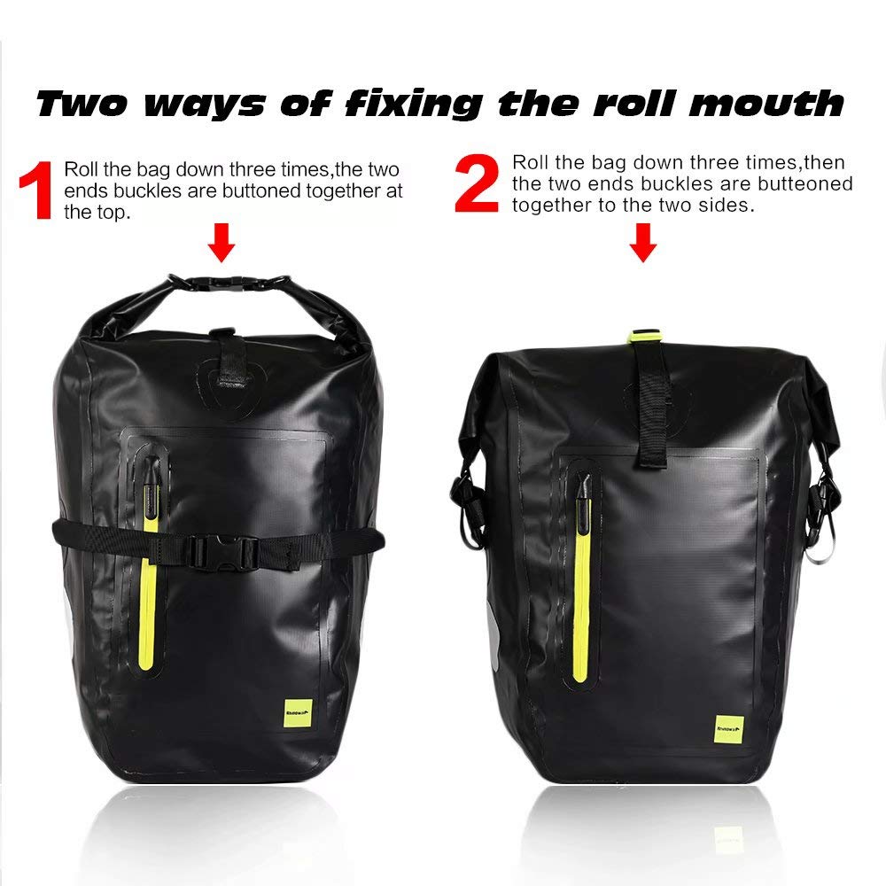 Rhinowalk Bike Pannier Bag 25L Waterproof Laptop Bicycle Rear Rack Bag Storage Saddle Bag Shoulder Bag Backpack