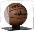 Skiennix Basketball Display Case - Clear Acrylic Cube with Black Stand for Sports Protection