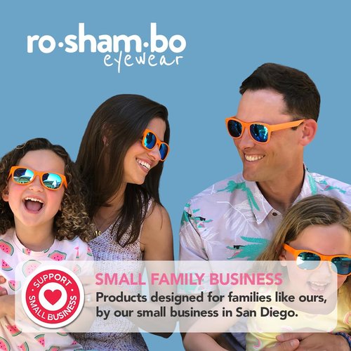 ROSHAMBO Unbreakable Red McFly Square Sunglasses - Italian Made Polarized for Toddlers 2-4 Years - BPA Free with Strap + Accessories - USA Assembled