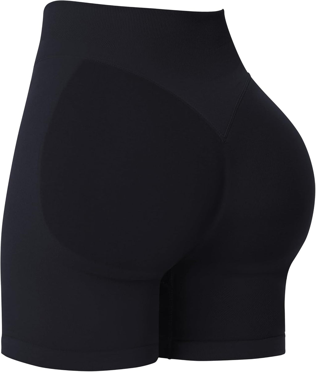 Sunzel Seamless Scrunch Butt Biker Shorts - High Waisted Booty Lifting Yoga & Gym Shorts with Tummy Control