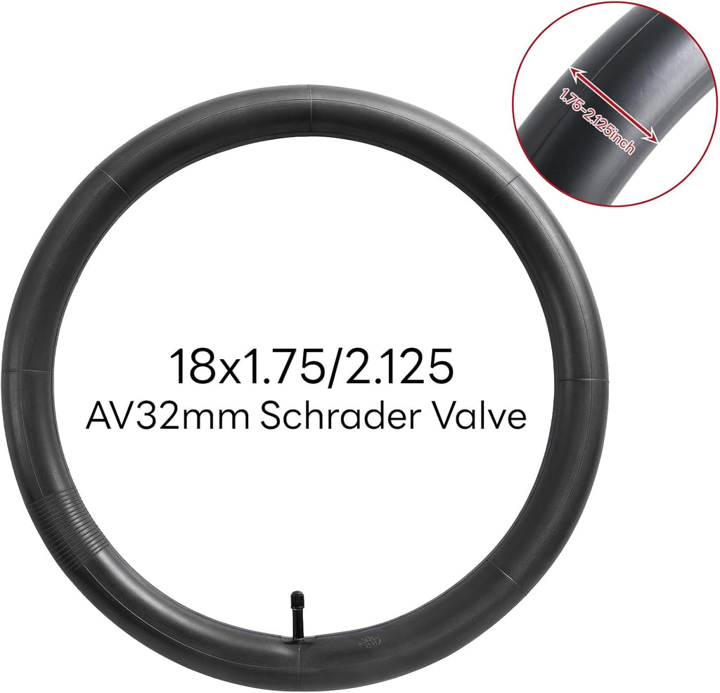 Reliable 18" Bike Tubes by [Brand Name] - Replacement Inner Tubes for City, Road, Kids & Mountain Cycling | AV32mm Schrader Valve (2 PCS)