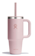 Hydro Flask Travel Tumbler with Handle, Lid and Straw - Insulated Stainless Steel in 24 Oz Tonal Trillium