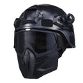 Airsoft Helmet and Mask Set, Tactical Paintball Full Face Black Skull Mask, Detachable Airsoft Goggles, Helmet with Front NVG Mount and Side Rails, Gear for CS, Cosplay, and Costume Movie Props
