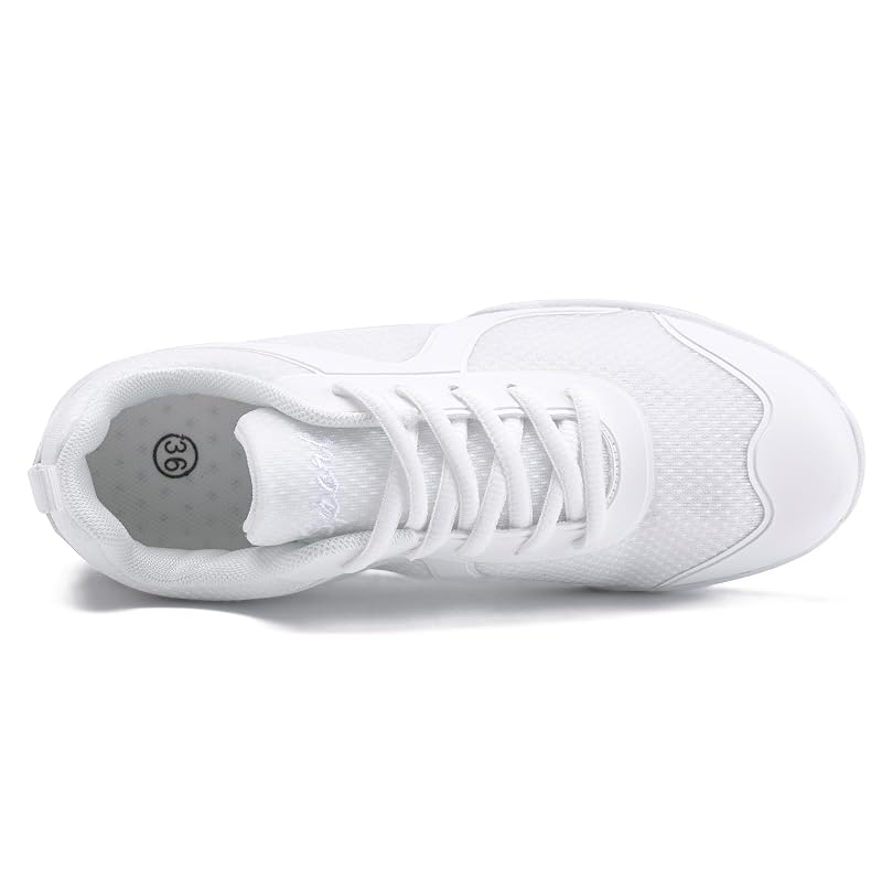 White Cheer Shoes for Girls Women Kids Cheerleading Shoes - Lightweight Breathable Sneakers Variation: White_2316+6