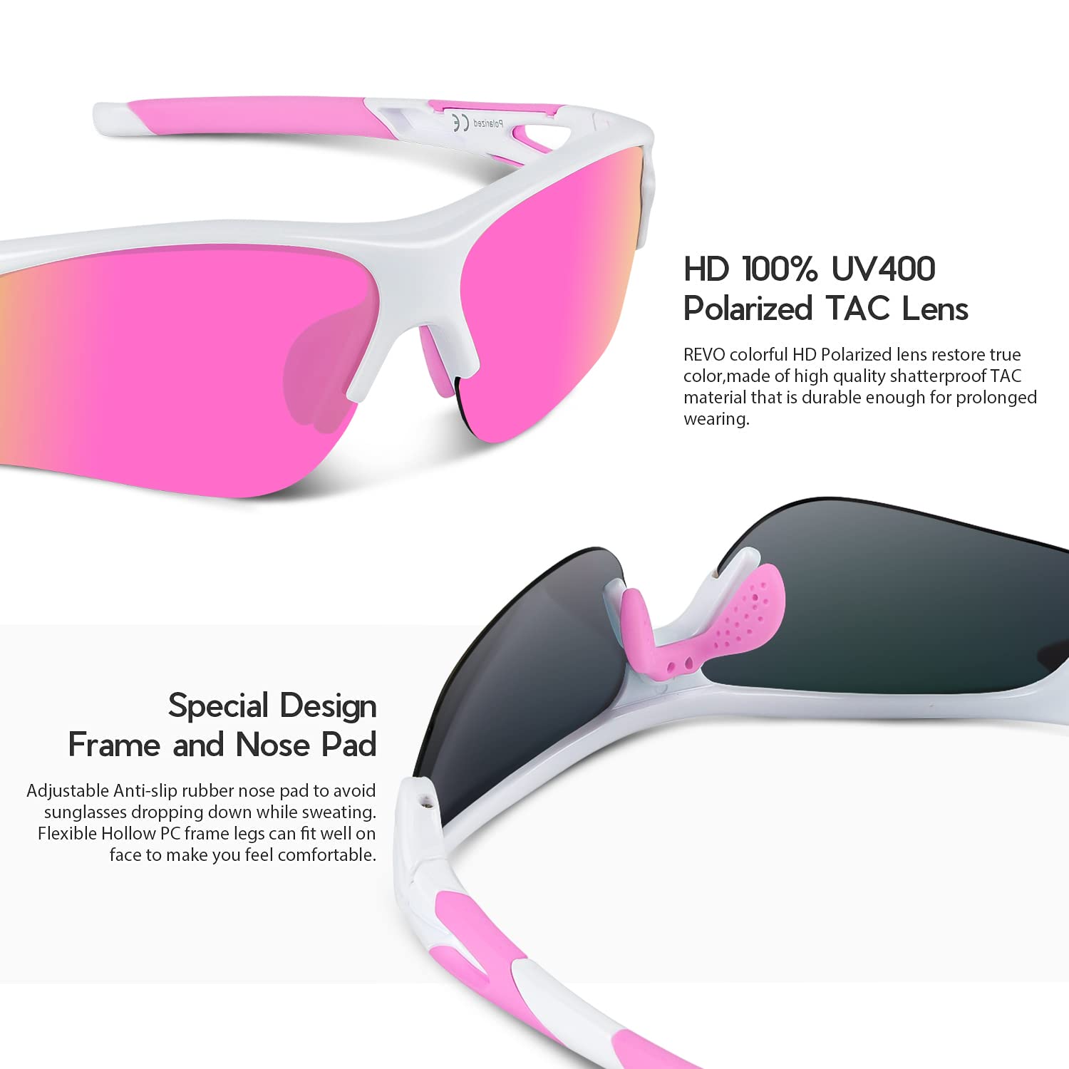BEACOOL Polarized Sports Sunglasses for Men Women Youth Baseball Fishing Cycling Running Golf Motorcycle Tac Glasses UV400