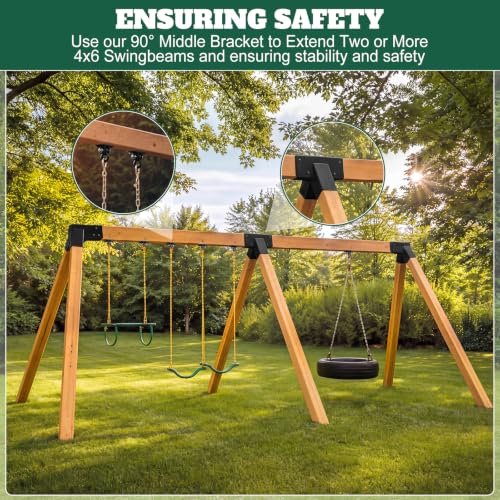 Duraaamo Heavy Duty Swing Set Bracket Kit Black - DIY Backyard Playground Hardware