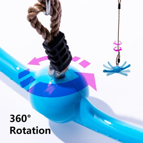 Ninja-Twister Swing Set - 360° Handle Twist for Kids | Adjustable Slackline Attachments, Outdoor Toddler Swing