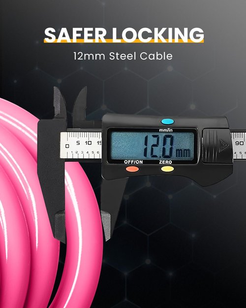 Everyfun Bike Lock Cable with Combination,High Security 5-Digit Resettable Combination Bicycle Lock Anti-Theft, Scooter Lock with Mounting Bracket for Bikes and Scooters(Pink)