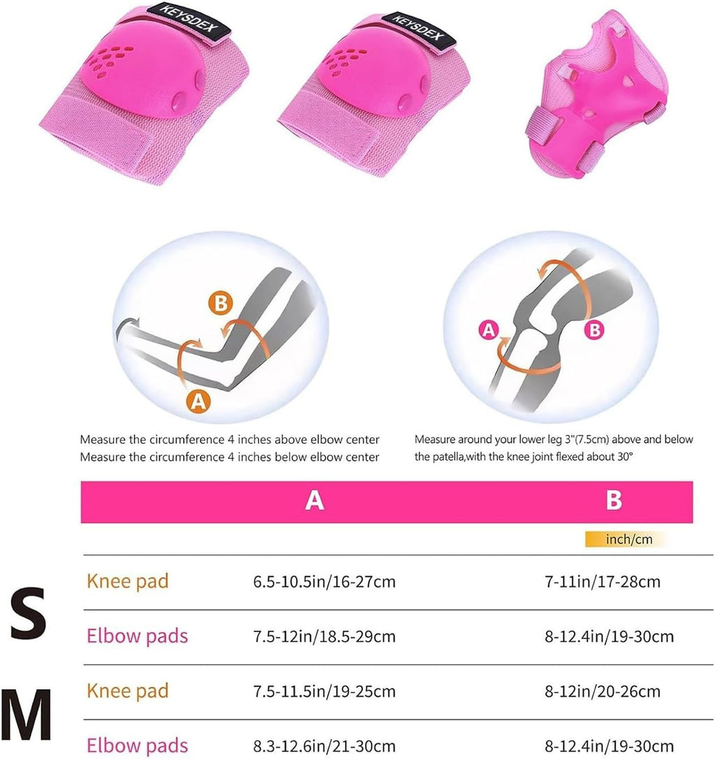 Skiennix Kids Protective Gear Set - Knee, Elbow & Wrist Pads for Ages 3-15 | Perfect for Skateboarding, Cycling & More