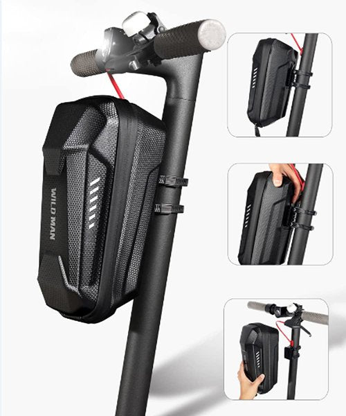 Scooter Storage Bag, Waterproof Electric Scooter Handlebar Bag, Durable EVA Hard Shell Front Bag for Mijia M365/M365 Pro/Segway ES1/ES2/ES3 for Kick Scooters Carrying Wallet Charger Repair Tools (3L)