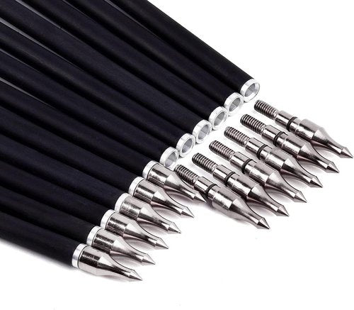 Carbon Hunting Arrows - 31" Archery Target Practice with 5" Turkey Feathers | Spine 500, Pack of 12
