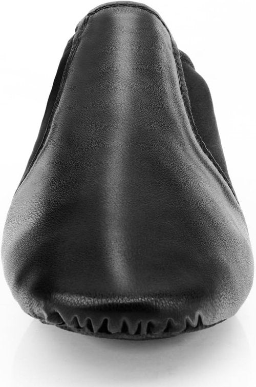 Keemi Black Jazz Shoes - Leather Non-Slip Dance Shoes for Girls & Boys | Unisex Kids Sizes