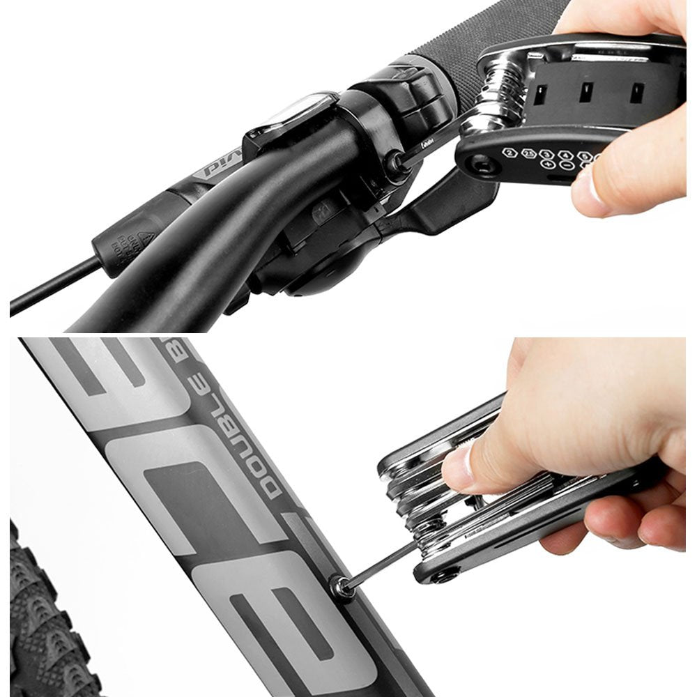 WOTOW Bike Repair Tool Kit - 16 in 1 Bicycle Multitool Portable Mountain Bike Tool Cycling Maintenance, Bike Hex Key Wrench & Bike Tube Patch Kit & Tire Lever & Hard Carrying Case (16 in 1)