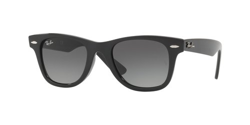 Ray-Ban Junior Kids' RJ9066S Wayfarer Square Sunglasses, Black/Light Grey Gradient Dark Grey, 47 mm