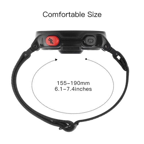 Adjustable Elastic Watch Band Compatible with Garmin Forerunner 235, Nylon Breathable Sports Replacement Wristbands for Forerunner 220/230/620/630/735XT/235Lite for Women Men, Black