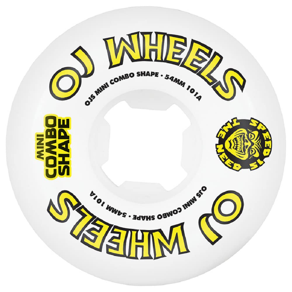 OJ Skateboard Wheels Team Line Original Mini Combo 101a Skateboard Wheels - Yellow, 54mm