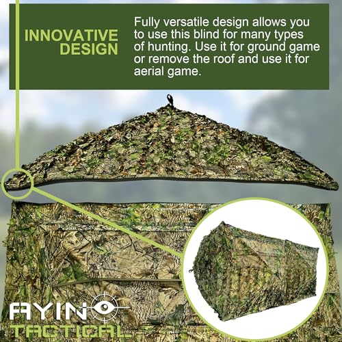See-Through Hunting Blind - Portable Ground Deer Concealment Tent for Group & Solo Hunts