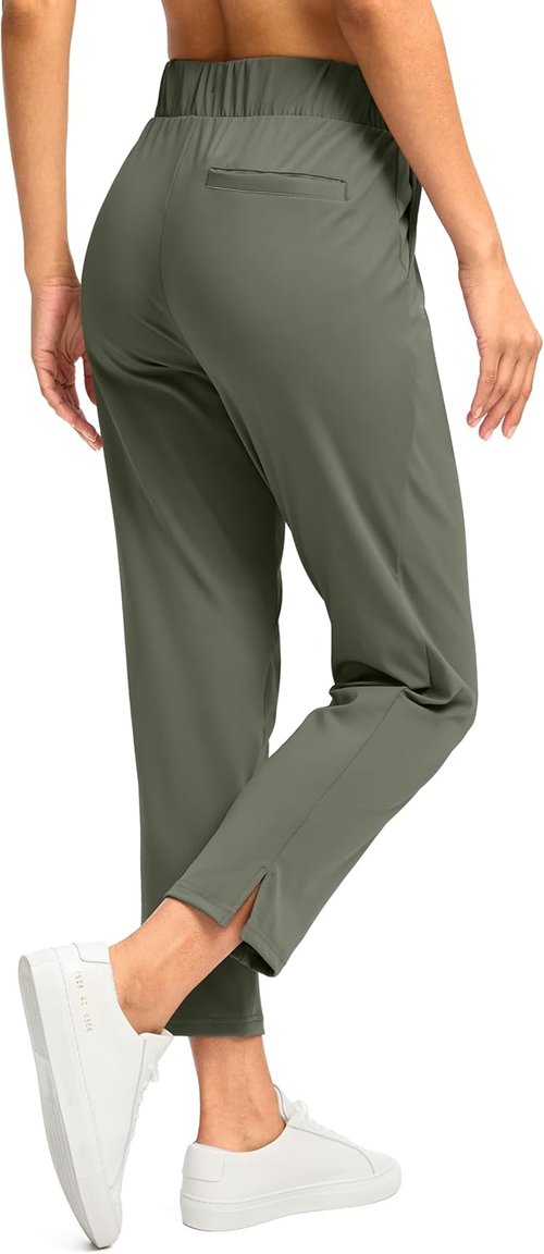 G Gradual Women's Ankle Golf Pants - Stretchy 7/8 Travel Pants with 3 Pockets & Inner Drawstring