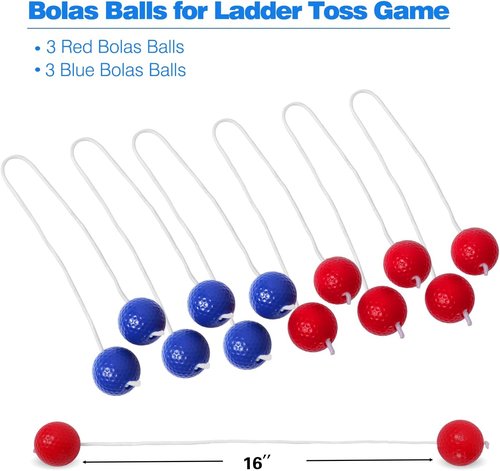 GSE Games & Sports Expert Ladder Ball Toss Game Set - Premium Solid Wood with Carrying Case for Outdoor Fun