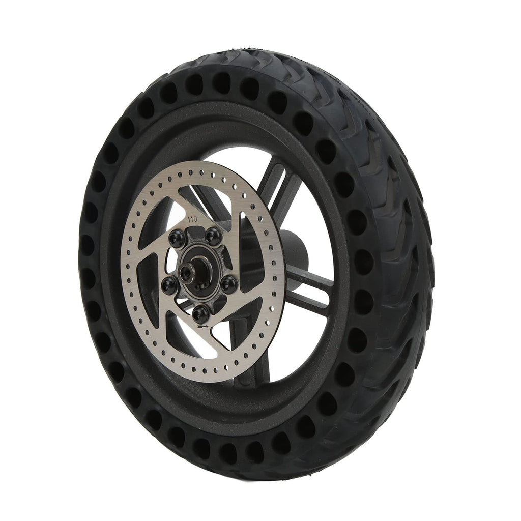 POENVFPO Electric Scooter Rear Tire, 8.5 Inch Rear Solid Tire Wheel Hub 110mm Brake Disk Electric Scooter Upgrade Parts Assembly Set