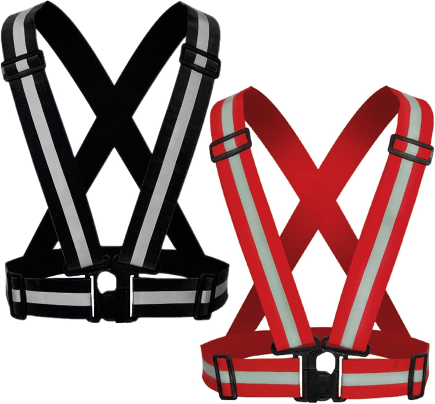 Reflective Strap Safety Vest - Adjustable High Visibility Running Gear for Men & Women | 2-10 Pack