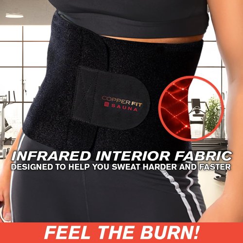 Copper Fit Infrared Sauna Belt | Waist Trainer for Men & Women - Boosts Sweat & Adjustable Compression