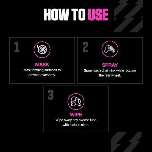 Muc Off All-Weather Motorcycle Chain Lube - Premium 400ml Motorbike Chain Lubricant Spray