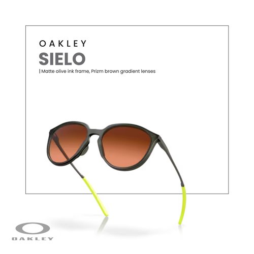 Oakley Sielo OO9288 928802 57MM Matte Olive Ink/Prizm Brown Gradient Sunglasses for Women+ Bundle Accessory Leash Kit, Microfiber Pouch