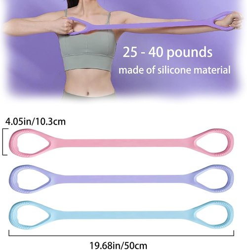 Figure 8 Resistance Bands - Versatile Yoga & Pilates Equipment for Strength Training | 3 Pack