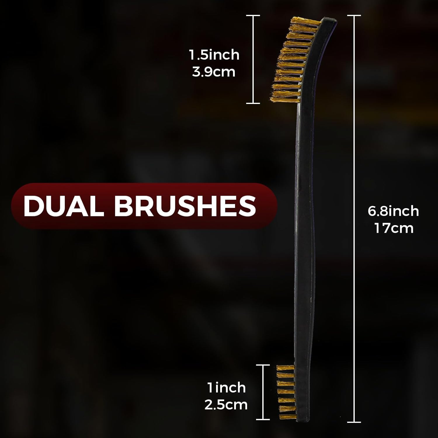 Skiennix 12 Pack Double-Ended Gun Cleaning Brushes Set - Brass & Nylon Handles for All Purpose Cleaning