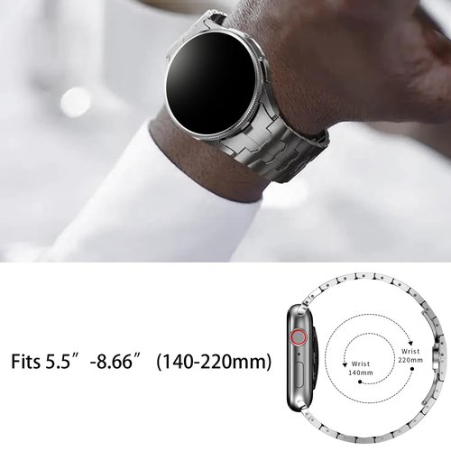 Compatible with Moto Watch 120 Bands, 20mm, 22mm New Quick Release Stainless Steel Band Metal Strap with Folding Clasp Replacement Straps Compatible with Moto 120, 70, 100, 360 3rd Gen 2020 Smartwatch (Silver, 22mm size band)