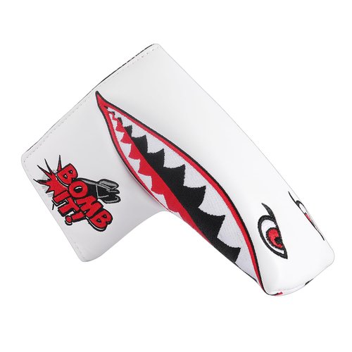 SHABIER Golf Blade Headcover with Tiger Shark Design for Golf Putter Club (White)