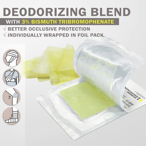 EVERLIT Xeroform Petrolatum Dressing | Sterile, Non-Adherent Occlusive Fine Mesh Gauze Pad | Non-Toxic, Gentle Patch for Burns, Laceration, Surgical Incisions & Skin Grafts (2" x 2" | Pack of 25)