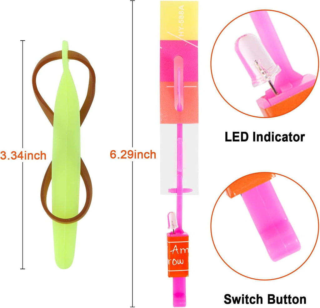**LPVOQPTH 25 Sets LED Flying Toy Set - Glow in The Dark Slingshot Helicopters for Kids (Ages 4-12)**