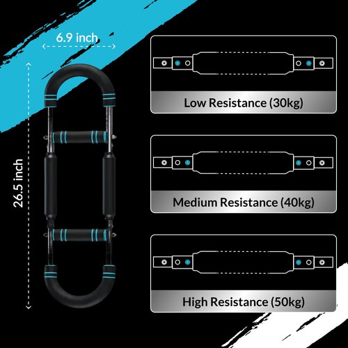 uptown Twister arm Trainer - Adjustable Resistance Chest Workout Equipment for Men & Women, Forearm Strengthener, Perfect for Home Gym, Calisthenics Equipment, Pull up bar & ab Roller Alternative