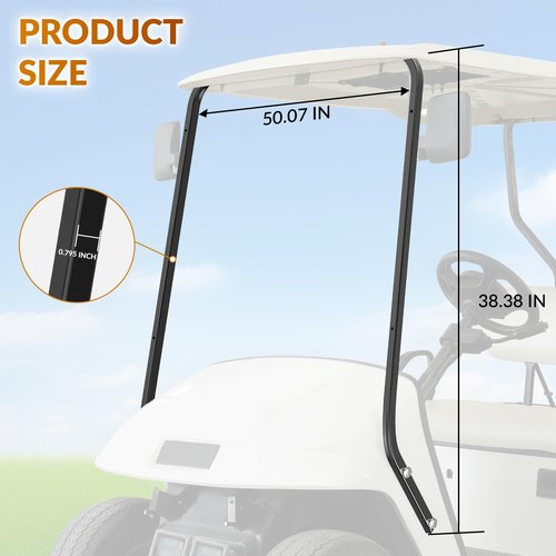 CLUBRALLY Golf cart Front Top Strut Support Brackets with Stainless Steel Screw Bushings Repair Kit,Front Roof Bar Support for 1994-2013 EZGO DCS/PDS/TXT/Medalist 2-Seater Model, #75045-G01,75465-G01