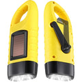 Leelosp 2 Pieces Hand Crank Flashlight Solar Powered Flashlight for Emergencies Dynamo Rechargeable LED Survival Light for Outdoor Sports Hiking Camping (Yellow)